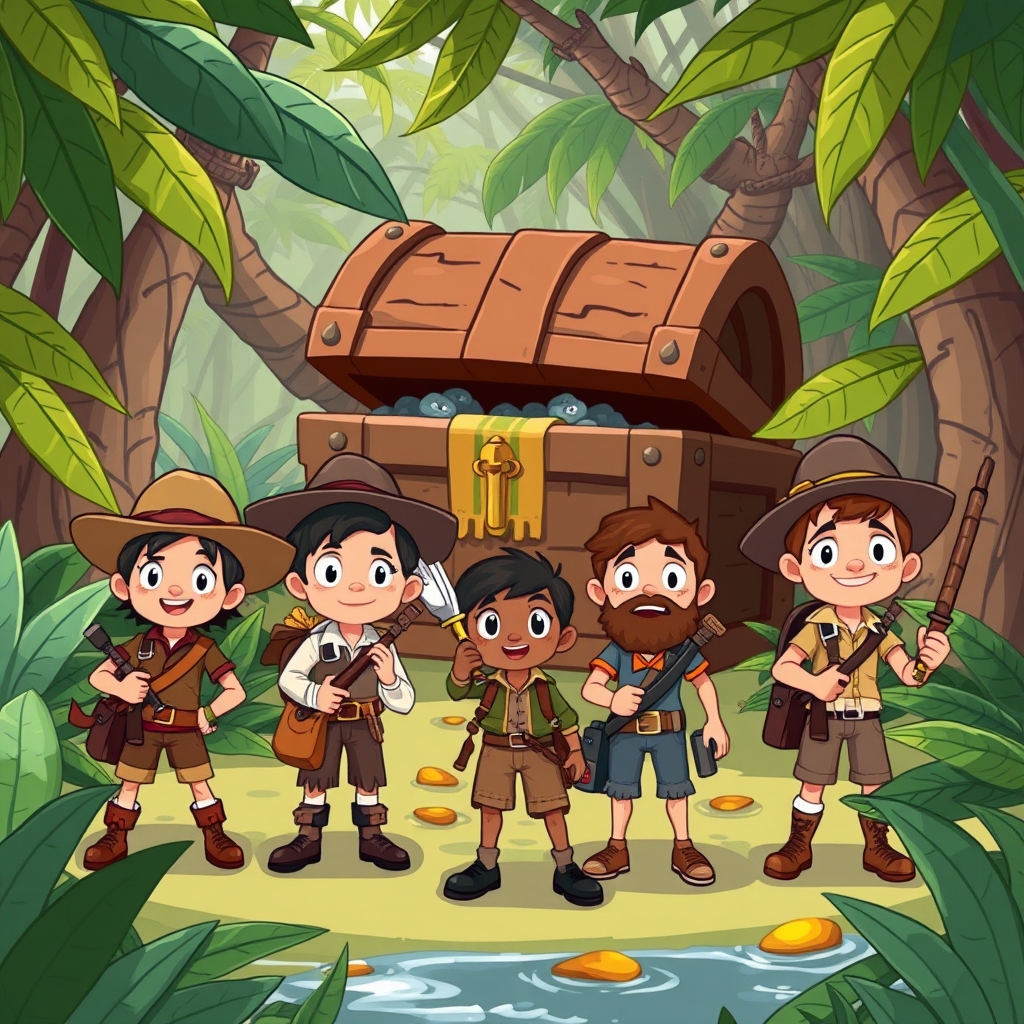 Play Now: Treasure Hunters United - A Fun HTML5 Adventure Game free on mobile or browser